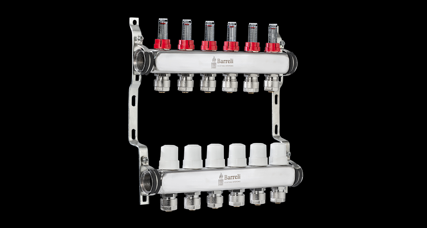 کلکتور استیل با فلومتر، مغز متفکر سیستم های گرمایش از کف